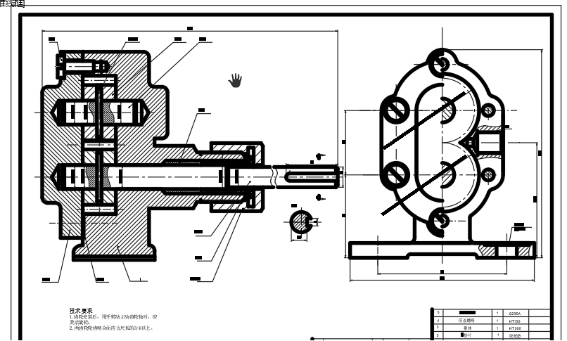 autocad绘制齿轮泵装配图