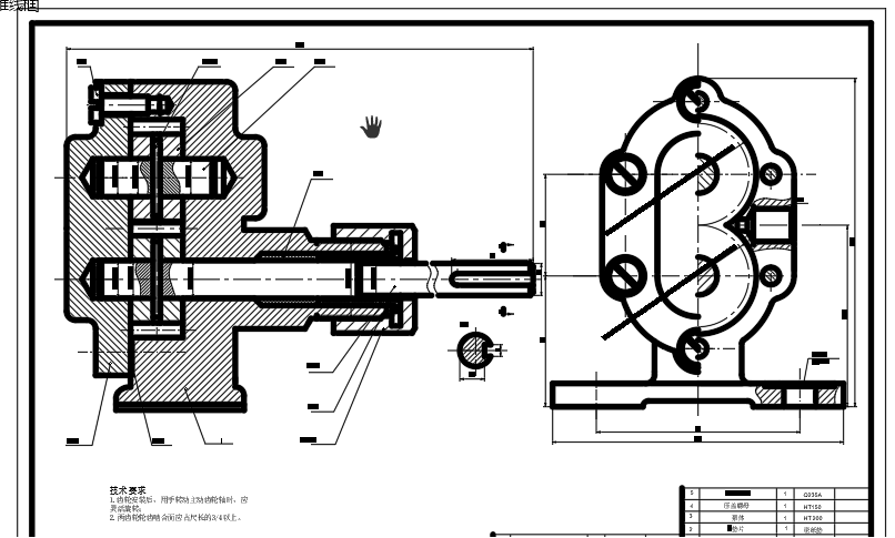 机械制图泵体装配图图片