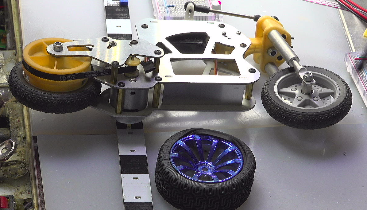 ▲ 直立车轮与普通四轮轮胎