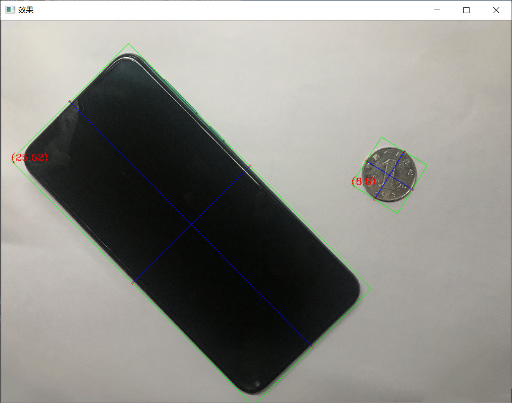 基于OpenCV的 桌面手机的尺寸测量