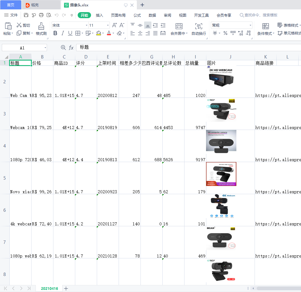 速卖通，aliexpress，关键词搜索，获取商品数据，销量，评价，价格，上架时间，图片，openpyxl 写入excel中