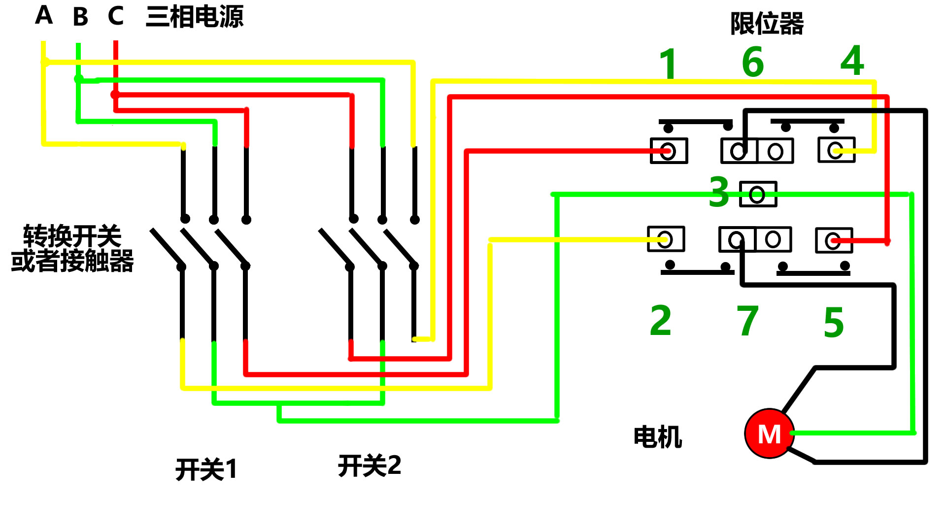 电动葫芦断火限位器安装接线电路图