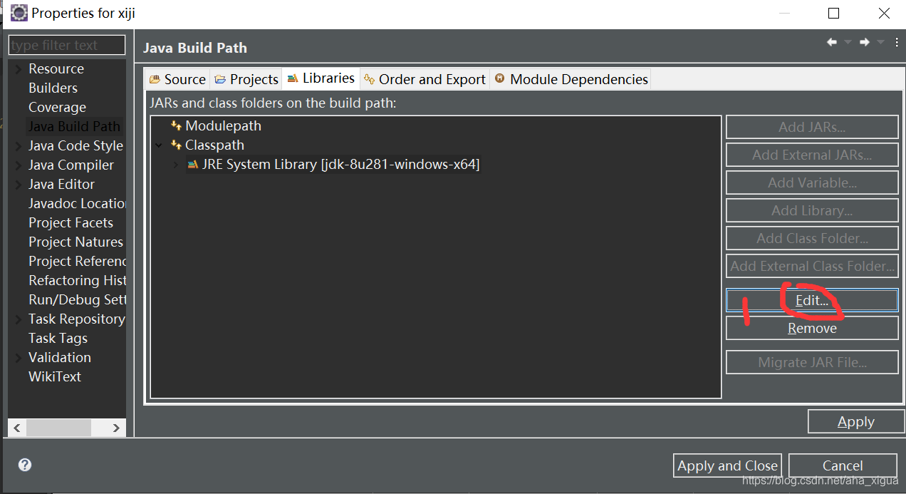 eclipse Description Resource Path Location Type Unbound classpath ...