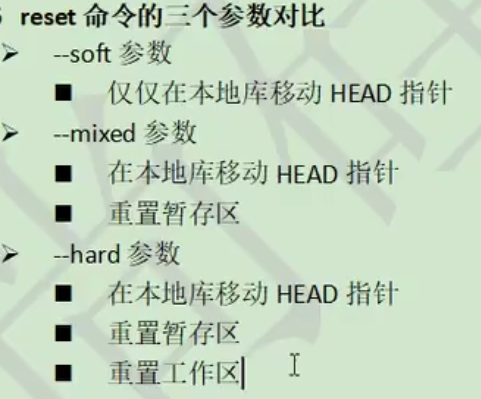 git中--soft和--mixed和--hard区别