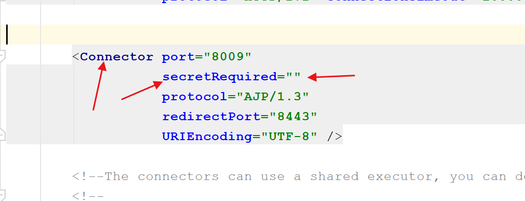IDEA启动Tomcat AJP连接器配置secretRequired=“true“,但是属性secret确实空或者空字符串,这样的组合是无效的解决办法