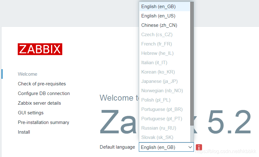 ubuntu20.04 安装zabbix5.0界面是英文，需要安装中文语言包