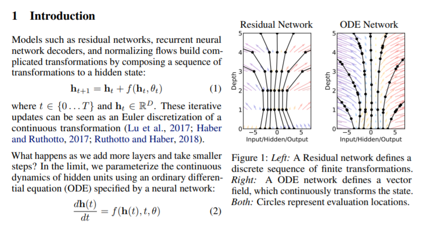 Neural Ordinary Differential Equations论文介绍