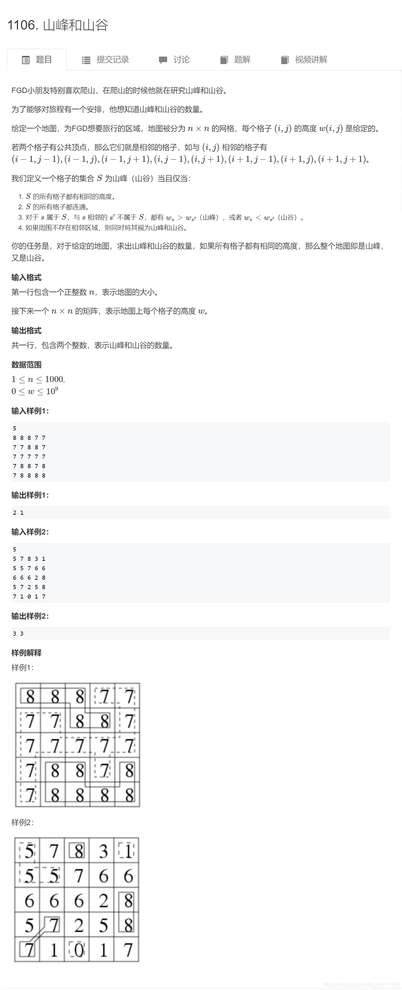 acwing 1106 山峰和山谷(Flood Fill 模型)