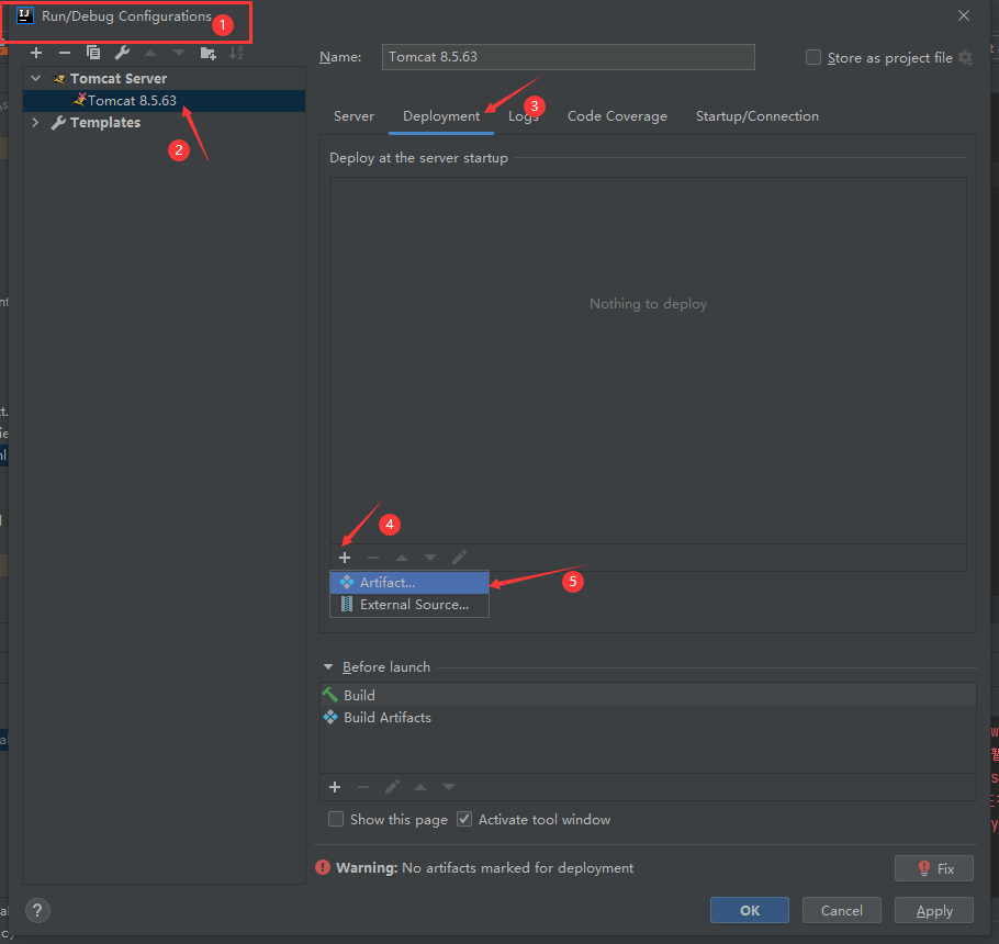 artifact ssmbuild war exploded error during artifact deployment. see server log for details.