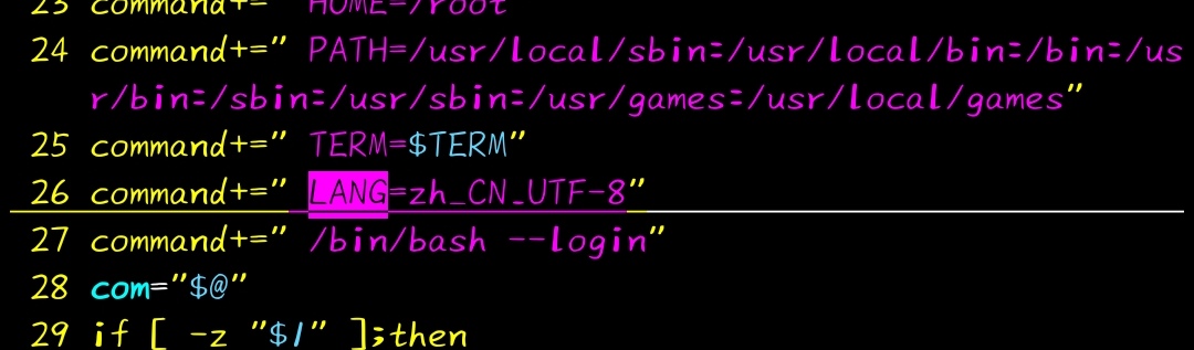 command+=" LANG=zh_CN.UTF-8"