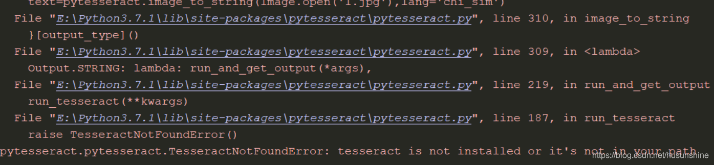 Python 实现图像识别安装及遇坑实录_pytesseract.image_to_string(image, lang='chi_sim ...