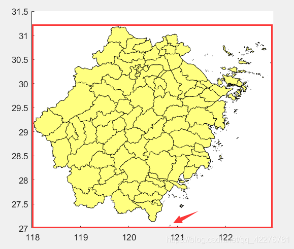 使用Matlab从.shp文件中提取浙江省内的气象站点
