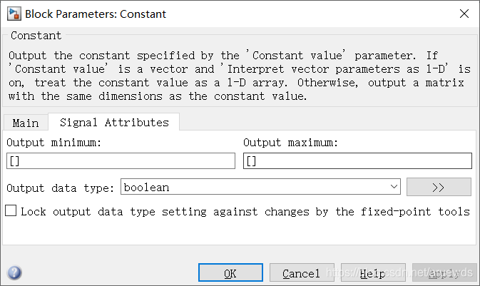 matlab：Data type mismatch. Output port 1 of ‘xx‘ is a signal of data type ‘double‘. 问题解决