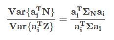 Var{aTiN}Var{aTiZ}=aTiΣNaiaTiΣai
Var{aiTN}Var{aiTZ}=aiTΣNaiaiTΣai