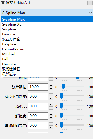 图3：选择缩放算法界面