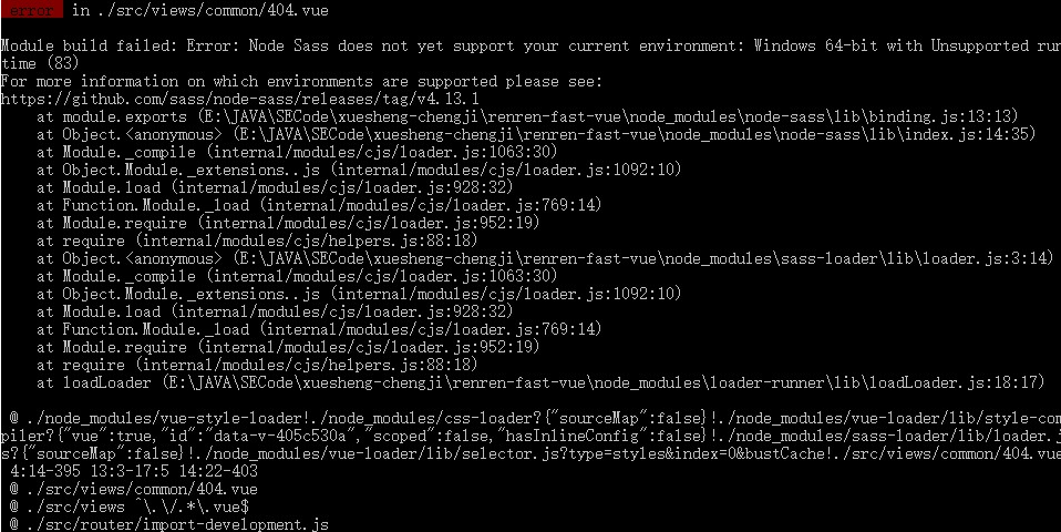 Node Sass Does Not Yet Support Your Current Environment: Windows  64-Bit问题解决办法_Qq_21456825的博客-Csdn博客