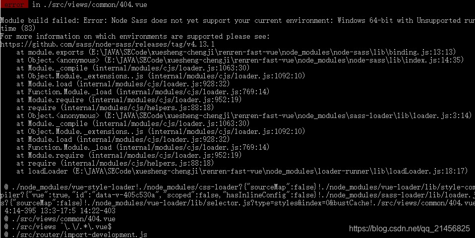 Node Sass Does Not Yet Support Your Current Environment: Windows  64-Bit问题解决办法_Qq_21456825的博客-Csdn博客