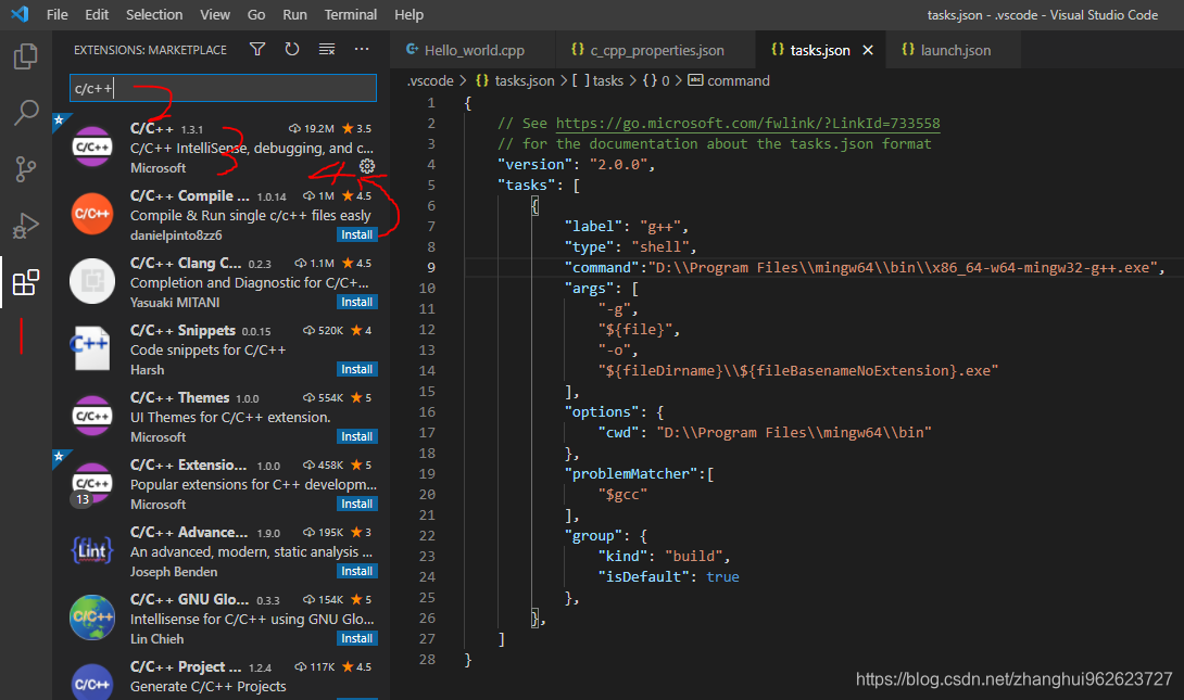 Visual Studio Code 配置C/C++编译环境流程及问题解决（Win10环境）