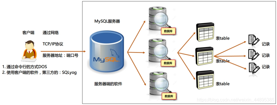 数据库管理系统、数据库和表的关系