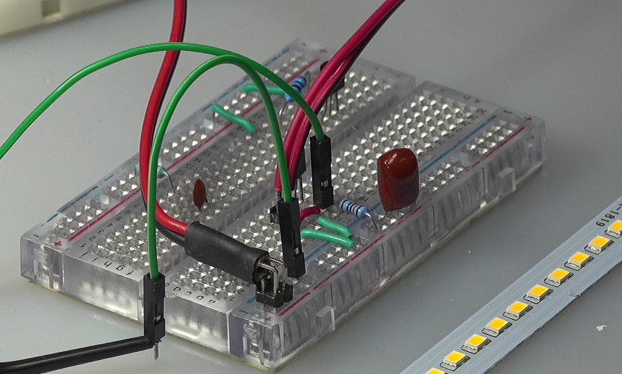 ▲ 面包板上的测量电路