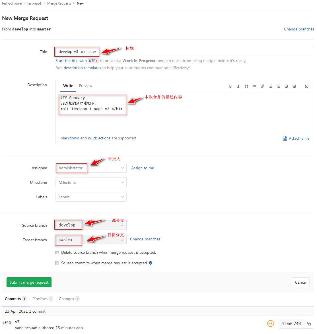 Gitlab 2.4：项目分支应用（Branch）_gitlab branch-CSDN博客