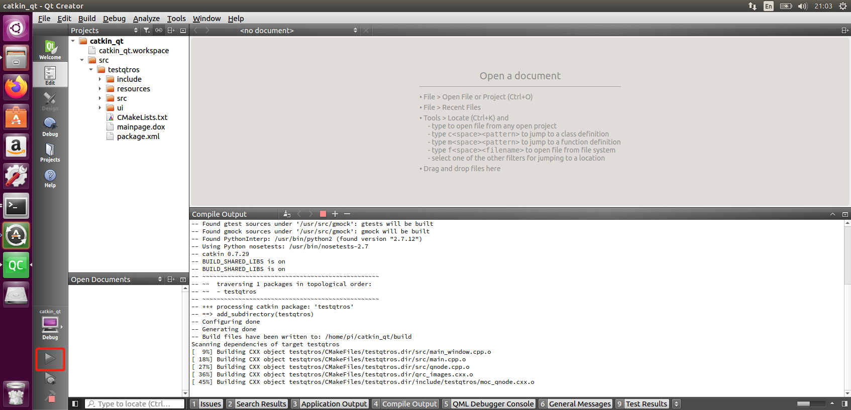 使用catkin_create_qt_pkg创建一个项目并用qtcreator编译运行_catkin创建项目CSDN博客