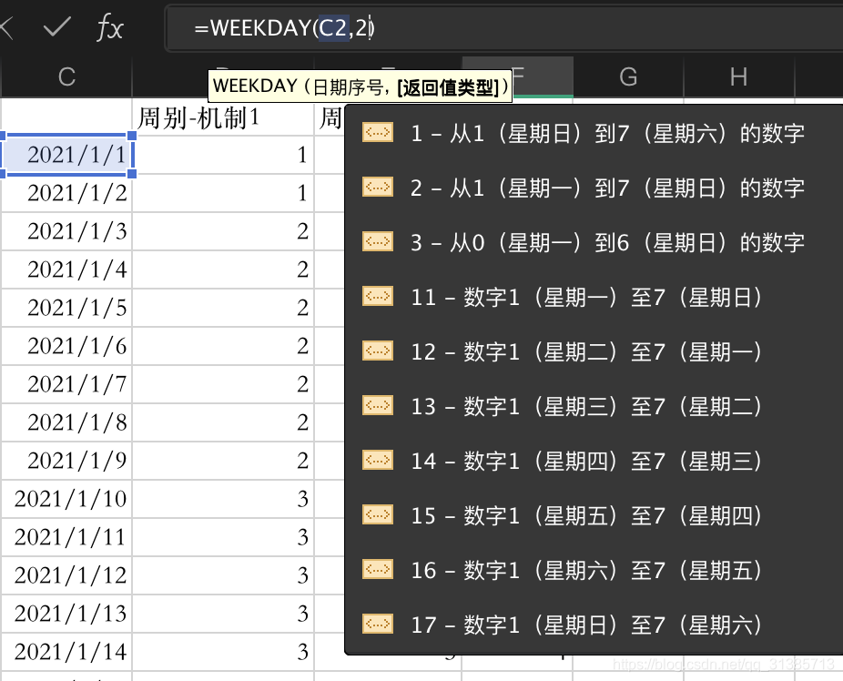 周别机制及对应周别