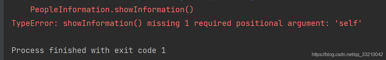 TypeError: showInformation() missing 1 required positional argument ...