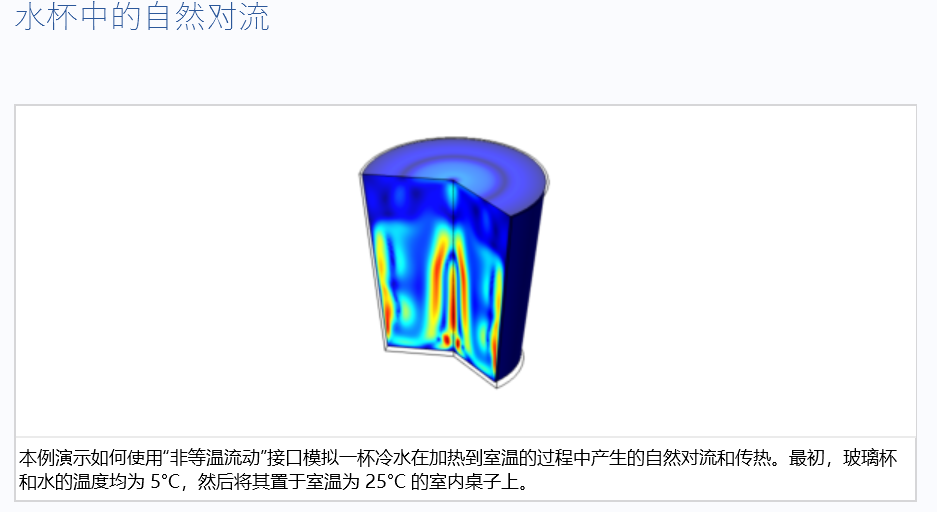 Comsol学习——经典案例：水杯中的自然对流