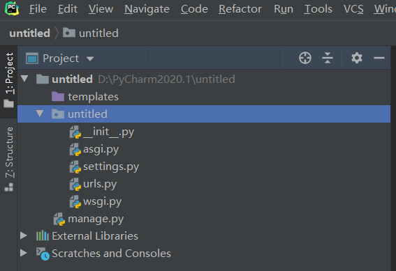 python中Django创建项目，没有默认文件，处理方法_django无法生成默认数据库-CSDN博客