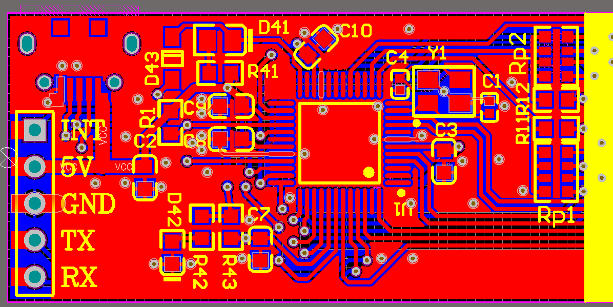 ▲ MCU 部分的PCB布局