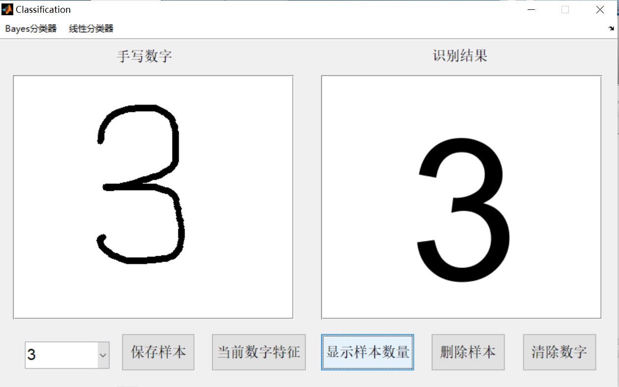 【手写数字识别】基于matlab gui贝叶斯 线性分类器手写数字识别【含