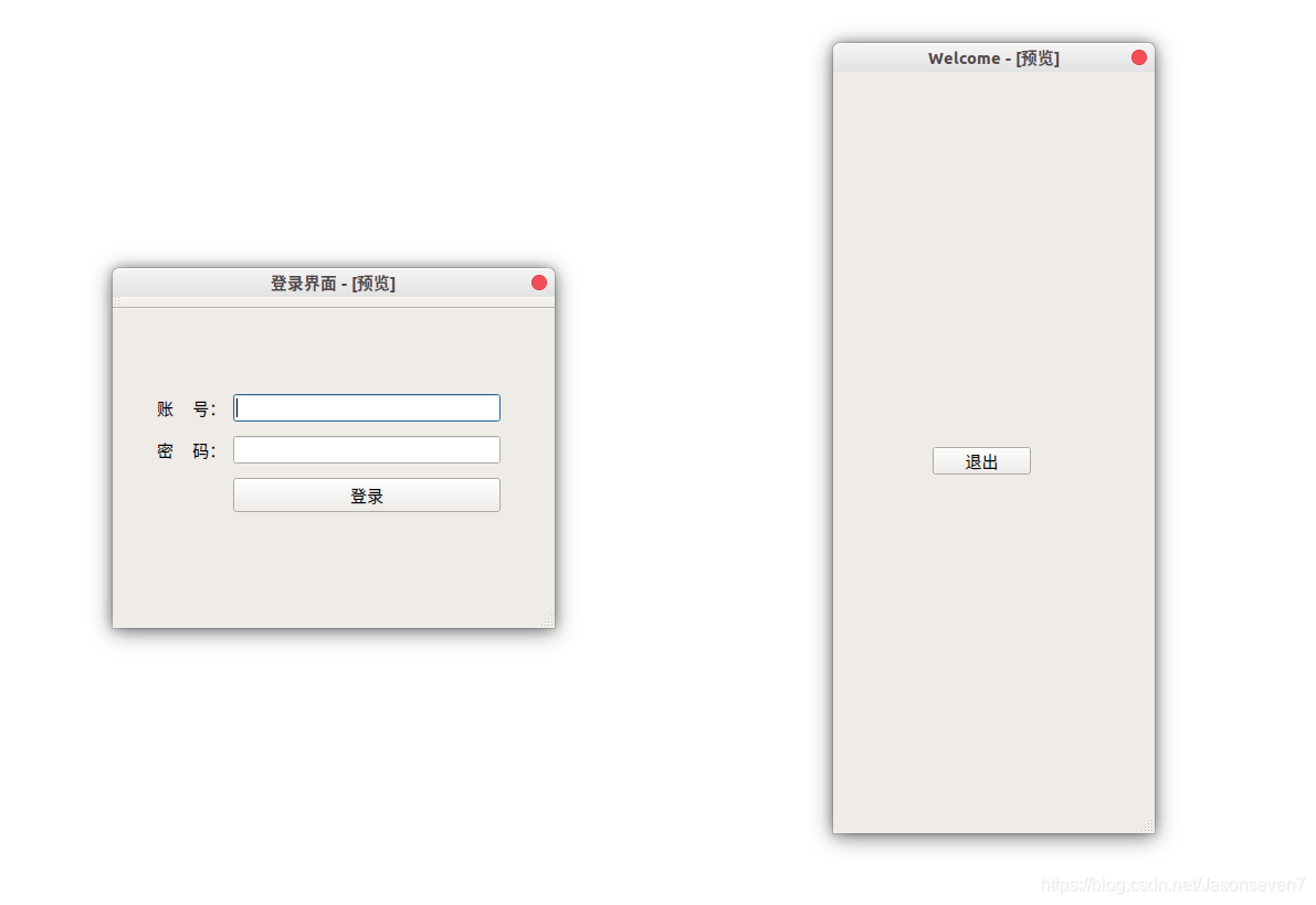 左边为登录界面，右边为登录成功后界面