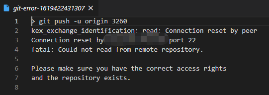 git ssh kex exchange identification read Connection