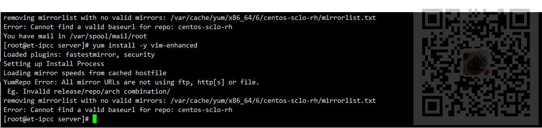 CentOS6.9中使用yum install时提示:Cannot find a valid baseurl for repo: centos-sclo-rh