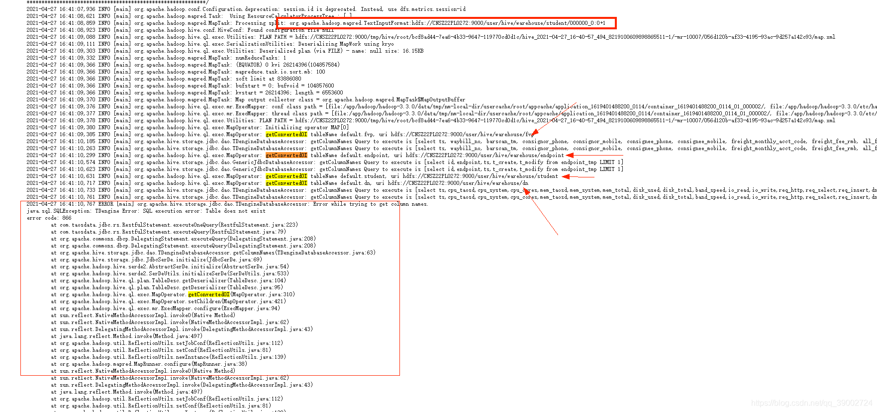 Hive中TDengine关联其他数据源查询时对YARN执行日志的误解