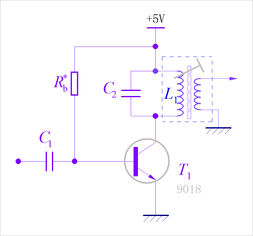 基于超声波升压中周构建的150khz的单管选频放大电路