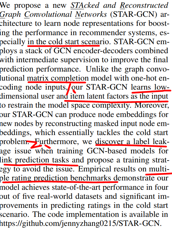 paper: Stacked and Reconstructed Graph Convolutional Networks for Recommender Systems