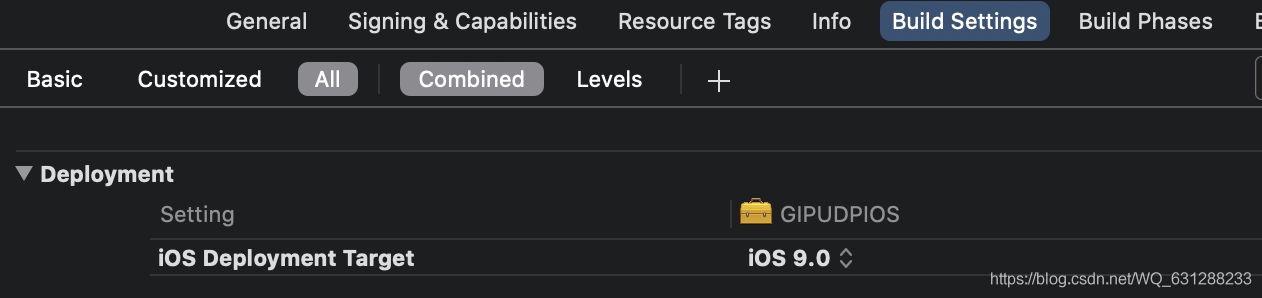 IOS Deployment Target 