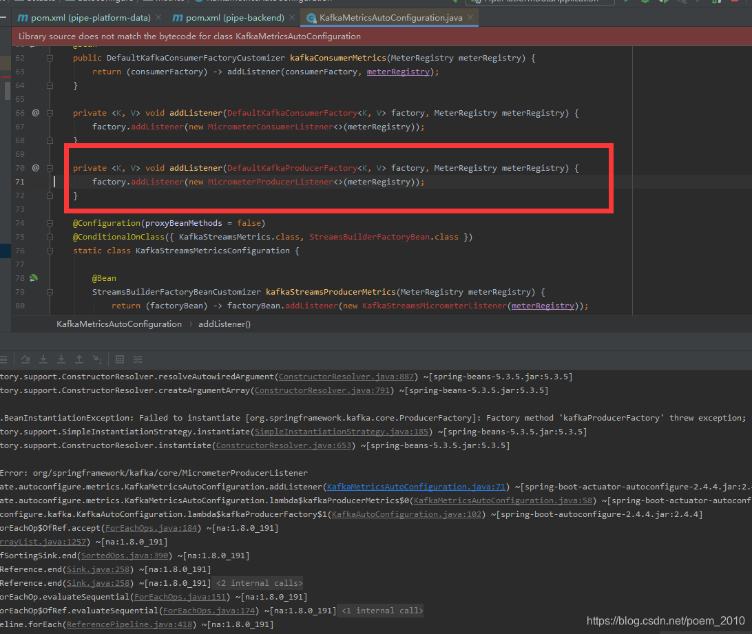 java.lang.NoClassDefFoundError: org/springframework/kafka/core ...