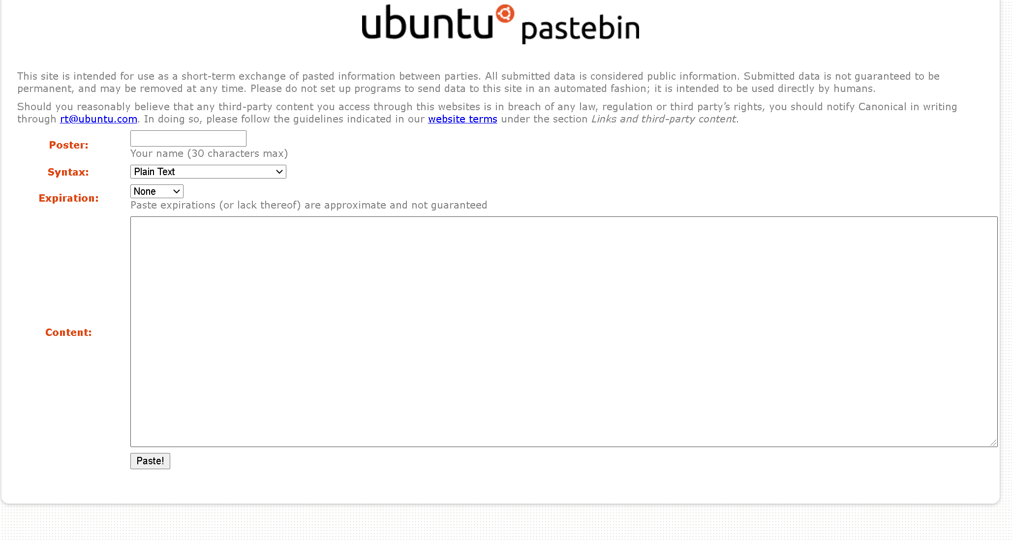 Ubuntu pastebin что это