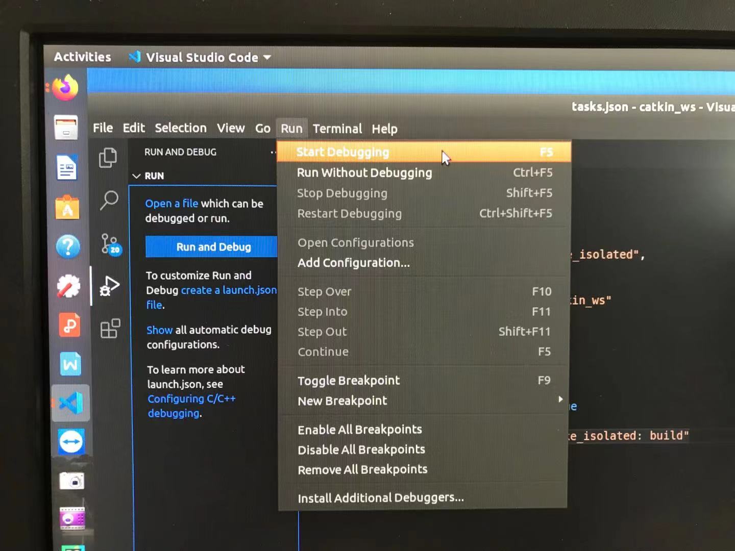Ubuntu18 04 vscode ros gdb c python ubuntu roslaunch 