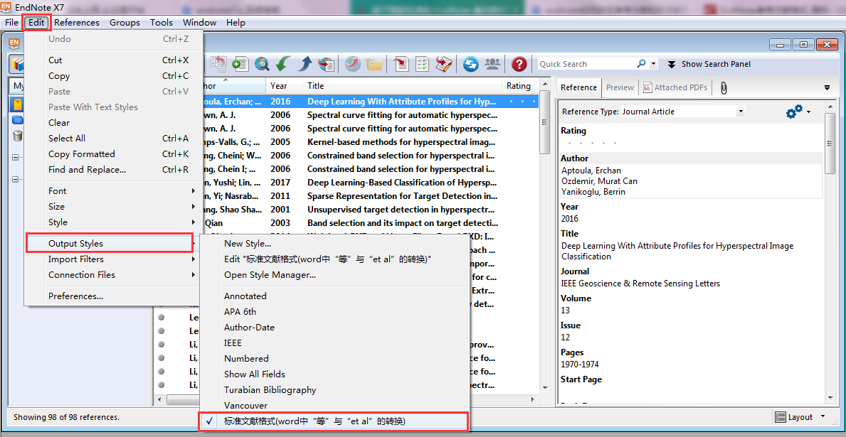 how to use endnote x7 in word 2003