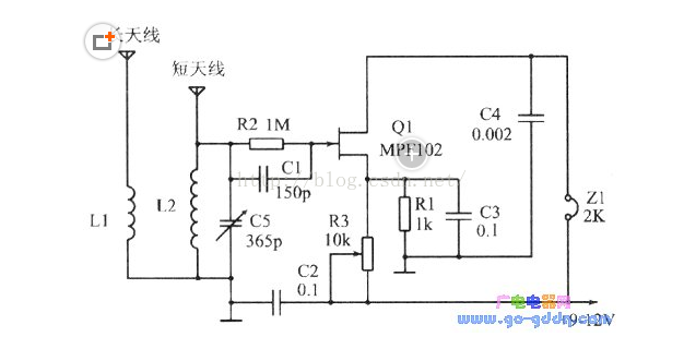 信号(收音机)的发射与接收给出了若干基于jfet的am收音机的电路类型