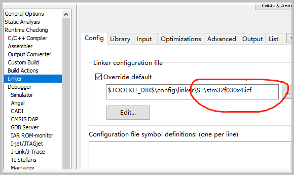 ▲ 为了使得JLINK能够下载他们修改了配置