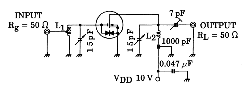 ▲ 2SK241数据手册中给Gps,NF测试电路