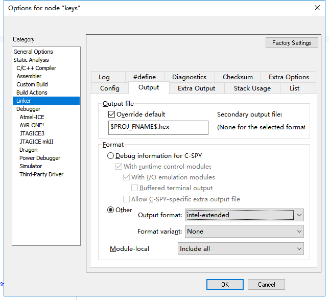 IAR7.10输出hex文件_iar intel-extend-CSDN博客
