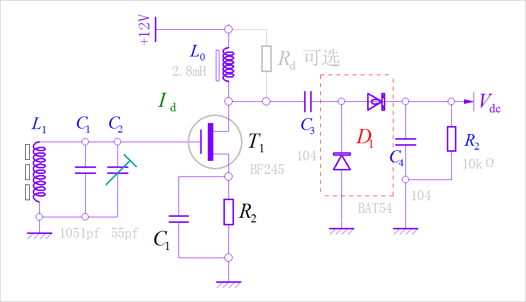 测试基于2sk241的150khz的导航信号高频放大器