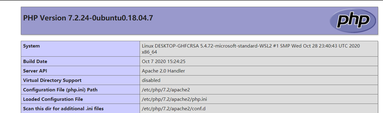 phpinfo