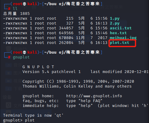 plot.txt所在目录执行gnuplot打开画图